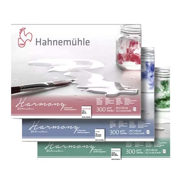 Блок акварельной бумаги Hahnemuhle «Harmony», 100% целлюлоза, мелкое зерно(НР), А3, 12л, 300г/м2 - фото 2
