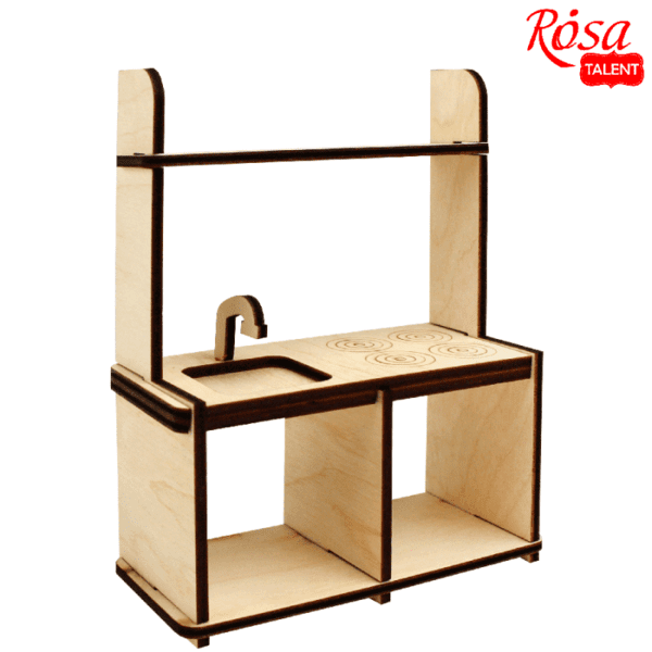 Кукольная мебель «Кухоный шкаф» 1, модерн, фанера, 10,6х5х14 см, ROSA TALENT