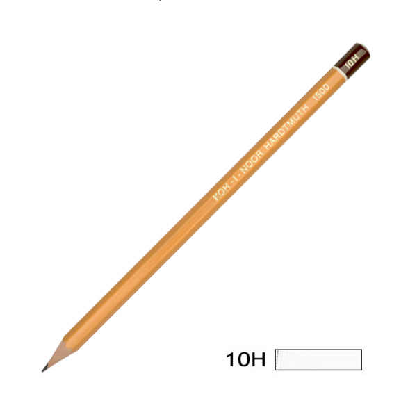 Олівець графітний 1500 Koh-i-noor, Твердість 10Н 