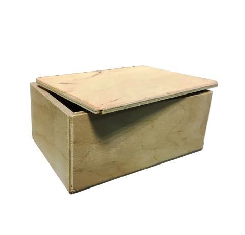 Скринька дерев'яна прямокутна, зі знімною кришкою, 10x15x7 см 
