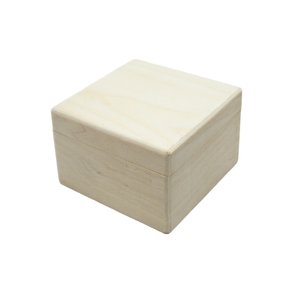 Шкатулка дерев'яна квадратна (фанера), 12x12x8 см - фото 1