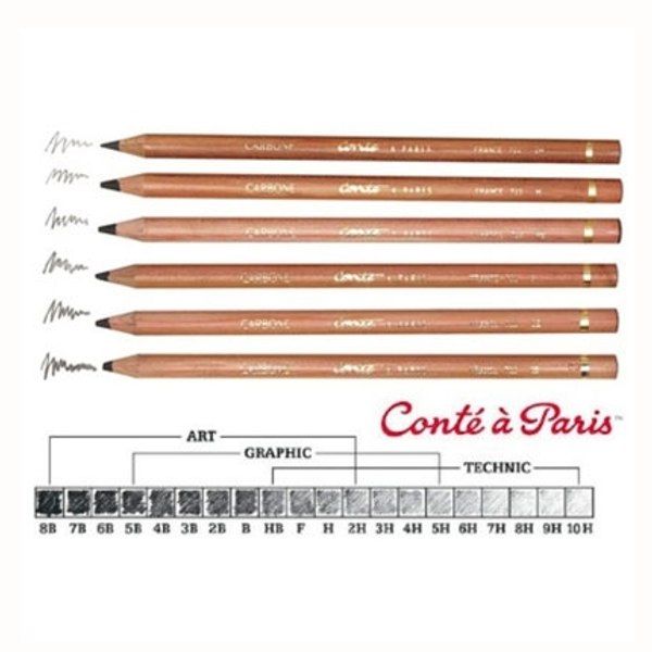 Олівець для екскізів Black lead pencil, Carbon-round Conte, в асортименті  - фото 1