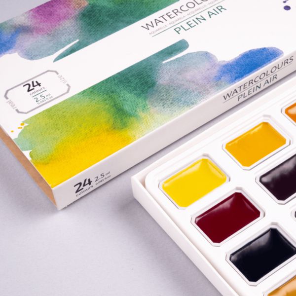 Набор акварельных красок PLEIN AIR, 24*2,5мл, кювета, картон, ROSA Studio - фото 4