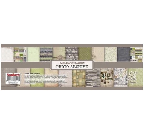 Набор бумаги ScrapBerry's «Фотоархив»,англ. 30,5х30,5 см, 12 листов