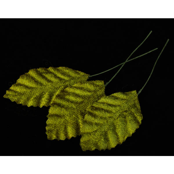 Штучне листя на довгому стеблі, тканинне, ЗЕЛЕНЕ, 11 см, 10 шт/уп.  - фото 1