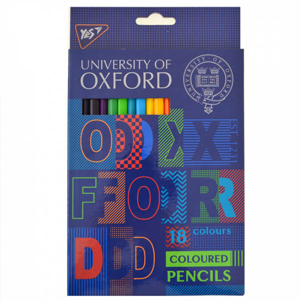 Набір кольорових олівців Oxford YES, 18 шт/уп.  - фото 1