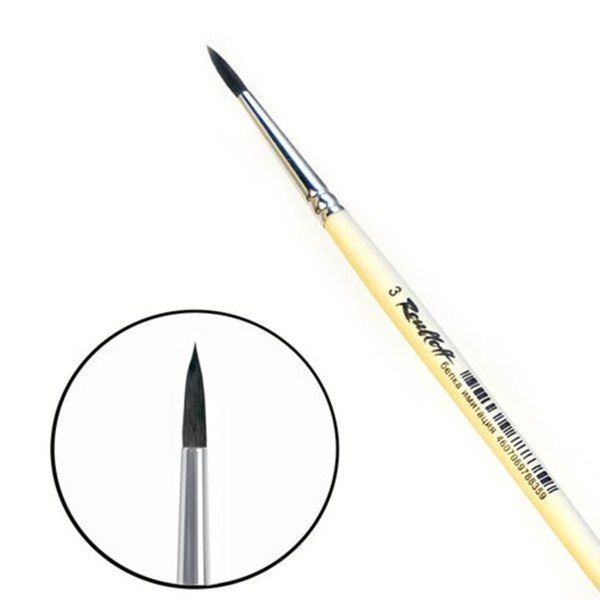 Кисть имитация белки, круглая, Roubloff 2F10, №3