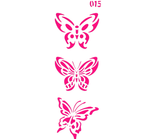 Трафарет многоразовый «Три бабочки-015»