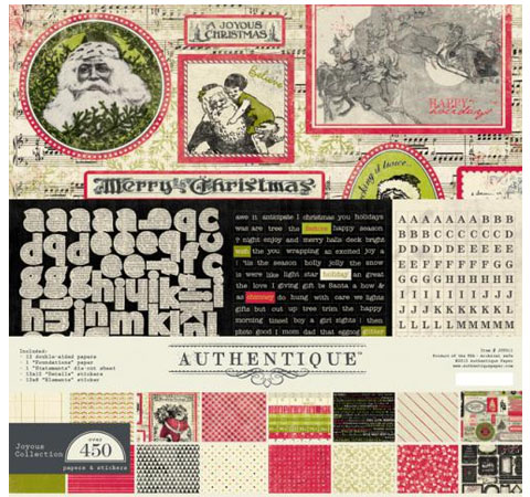 Набор бумаги Authentique «Joyous», 30х30см, 12л.+ 2листа-сти