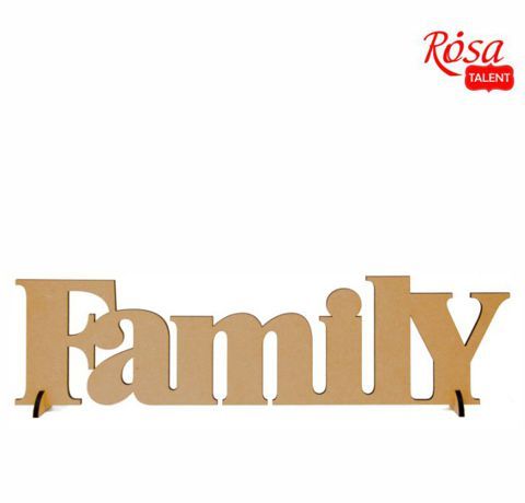 Напис із МДФ "Family", Rosa Talent, 45x12 см 