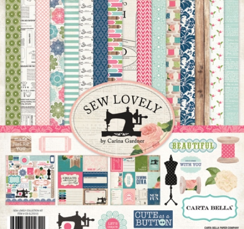 Набор бумаги Echo Park «Sew Lovely», 30х30см, 12л.+1л.ст