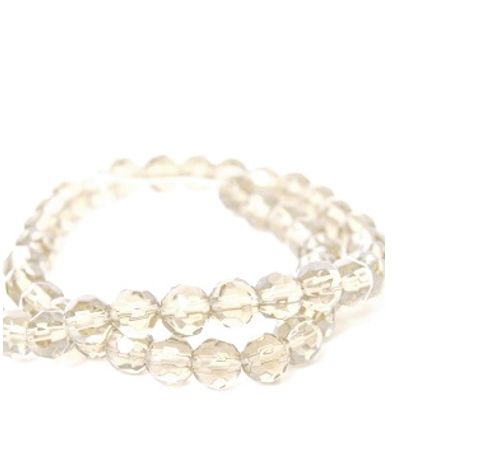 Стеклянные бусины, имитация хрусталя, Серые светлые, 6 мм (50 шт