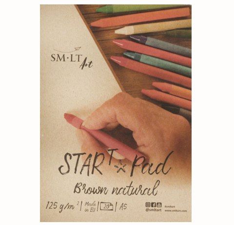 Альбом для эскизов STAR T (Kraft) А5, 125г/м2, 20л, коричневый цвет, SMILTAINIS