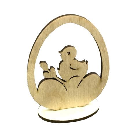 Деревянная заготовка «Пасхальное яйцо и цыплёнок» на подставке, 7x9 см