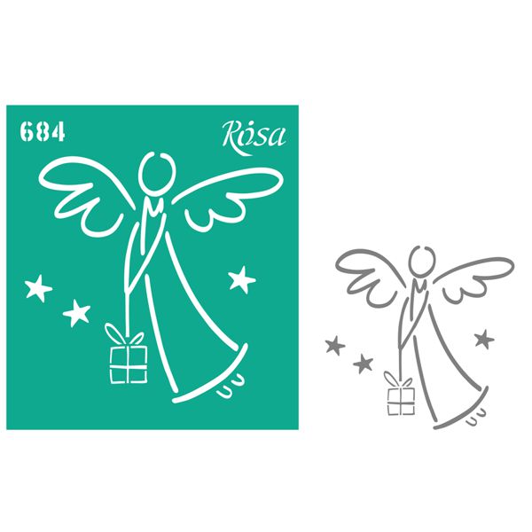 Трафарет многоразовый самоклеющийся, №684, 9х10см, серия "Новый год", ROSA Talent