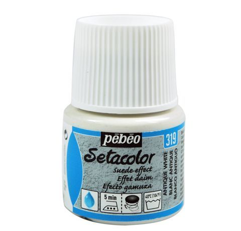 Фарба для тканини Pebeo Setacolor Opaque з ефектом замші, 319 АНТИЧНА БІЛА, 45 ml 