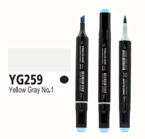 Маркер спиртовой Finecolour Brush 259 желтовато-серый №1 YG259
