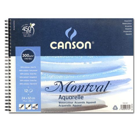 Альбом для акварели Canson Montval 300 g, 12л., 24x32 см