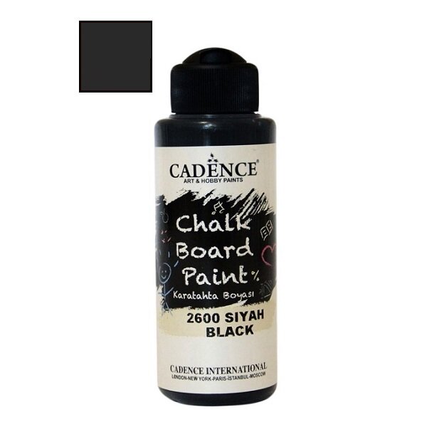 Акриловая краска для меловых досок «Chalkboard Paint» Cadence ЧЕРНАЯ, 120 ml