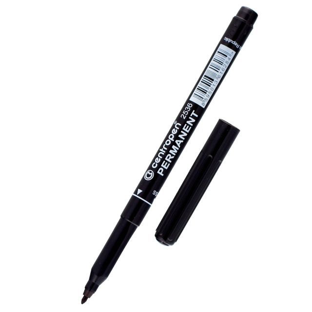 Centropen перманентный маркер (2536) 1 мм, Черный.