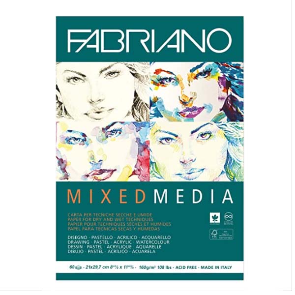 Склейка для смешанных техник Mixed Media А4, 60 листов, 160 г/м2, Fabriano - фото 1