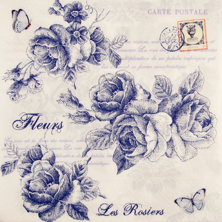 Салфетка Цветы розы и письма 33x33 см