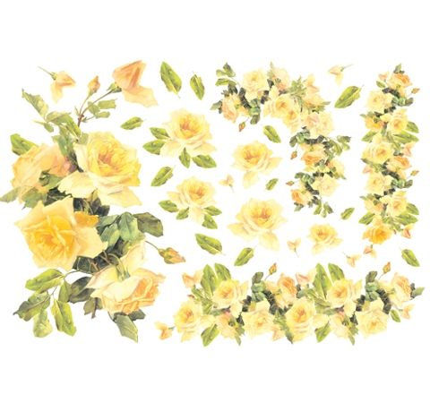 Рисовий папір Stamperia «Жовті троянди», 30*50 см 