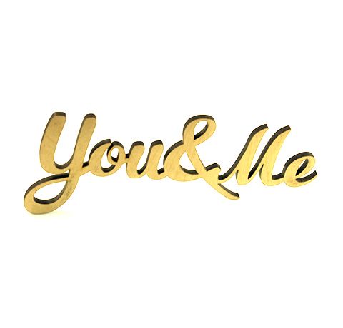 Надпись из фанеры 0.8 «You&Me», 22.5х8.5 см
