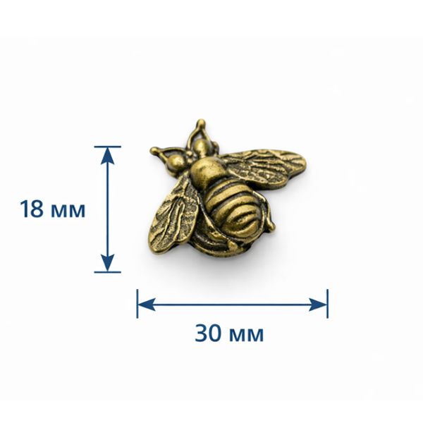 Ручка маленькая для декупажа Пчела 30х18мм - фото 1