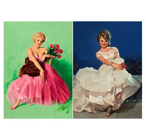 Декупажная карта «Девушка в белом и розовом платье», А4, 55 г/м2, Decards