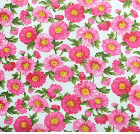 Тканина самоклеюча кольорова «Квіти рожеві», А4 