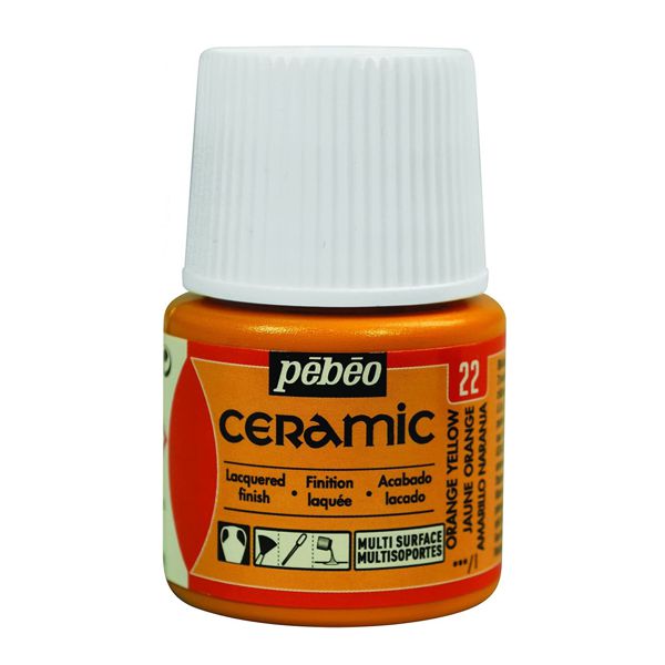 Фарби для скла та кераміки Pebeo «CERAMIC» Жовто-жовтогарячий №22, 45 ml 