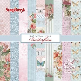 Набор бумаги ScrapBerry's «Бабочки», 15х15, 24л.