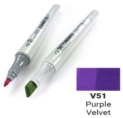Маркер SKETCHMARKER, колір Фіолетовий оксамит (Purple Velvet) 2 пера: тонке і долото, SM-V051 