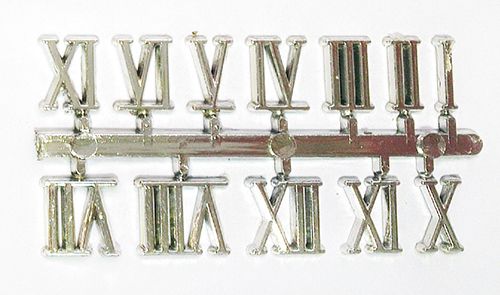 Набор римских цифр (серебряные, h-12 мм)