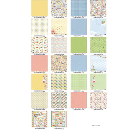 Набор бумаги 30,5х30,5 см С днем Рождения 14л.