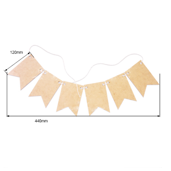 Заготовка-подвеска для декорирования №184 "Флажки", набор 6 шт. 12х44 см. Фабрика Декора
