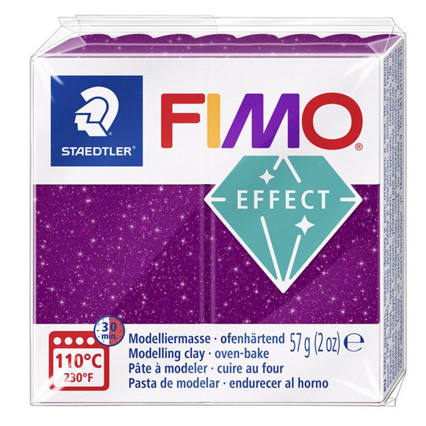 Пластика «FIMO Effect Glitter», 57 г. Колір: Фіолетова галактика - фото 1