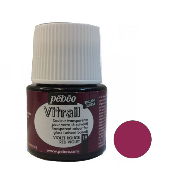 Вітражна фарба Vitrail Pebeo Червоно-фіолетовий №19, 45 ml 