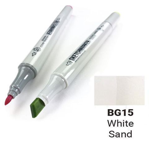 Маркер SKETCHMARKER, цвет БЕЛЫЙ ПЕСОК (White Sand) 2 пера: тонкое и долото, SM-BG015