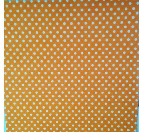 Фетр с рисунком «Белый горошек на оранжевом фоне», 25х25 см