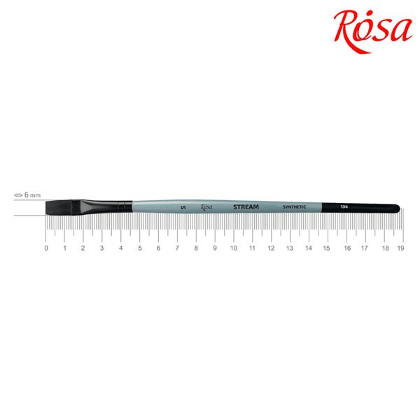 Кисть ROSA STREAM 134, синтетика плоская короткая ручка, №5 - фото 1