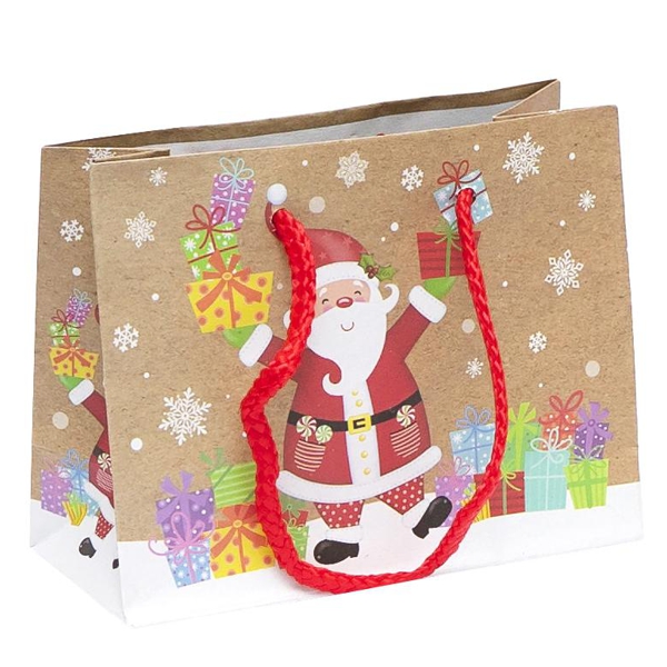 Паперовий крафт-пакет "Happy Christmas" 14,6 х11х6,4 см - фото 3