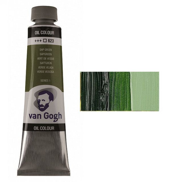 Масляная краска Van Gogh, ЯРКИЙ ЗЕЛЕНЫЙ (623), 40 мл. Royal Talens