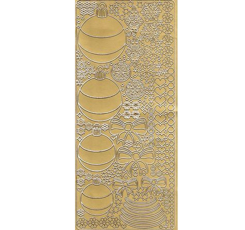 Наклейки «Новогодние шары», 10*25 см, Золото