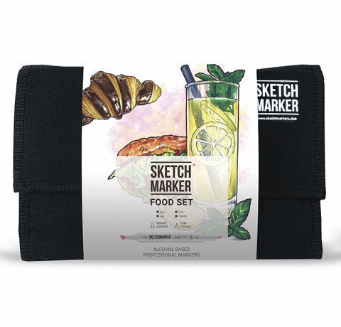 Набор маркеров SKETCHMARKER  24 Food Set - Еда (24 маркера + сумка органайзер) - фото 1