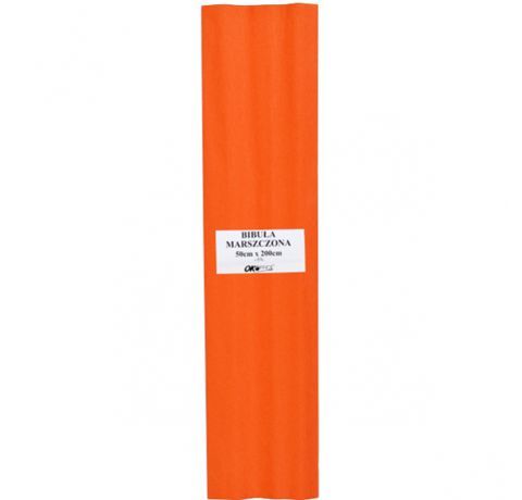 Гофрированная бумага 50х200см, оранжевая. плотность 32г/м²