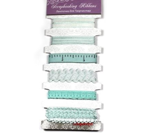 Набір стрічок із тканини «Ніжно-блакитний», 6 шт.*1 м., ScrapBerry's 