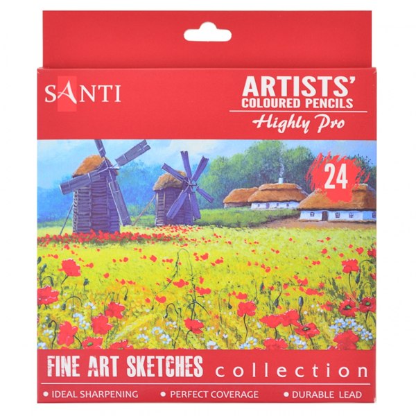 Набір художніх кольорових олівців "Santi Highly Pro", 24 шт.  - фото 1