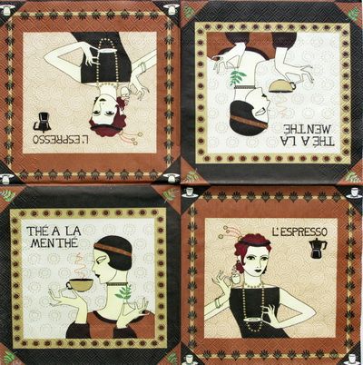 Салфетка Дамочки и кофе